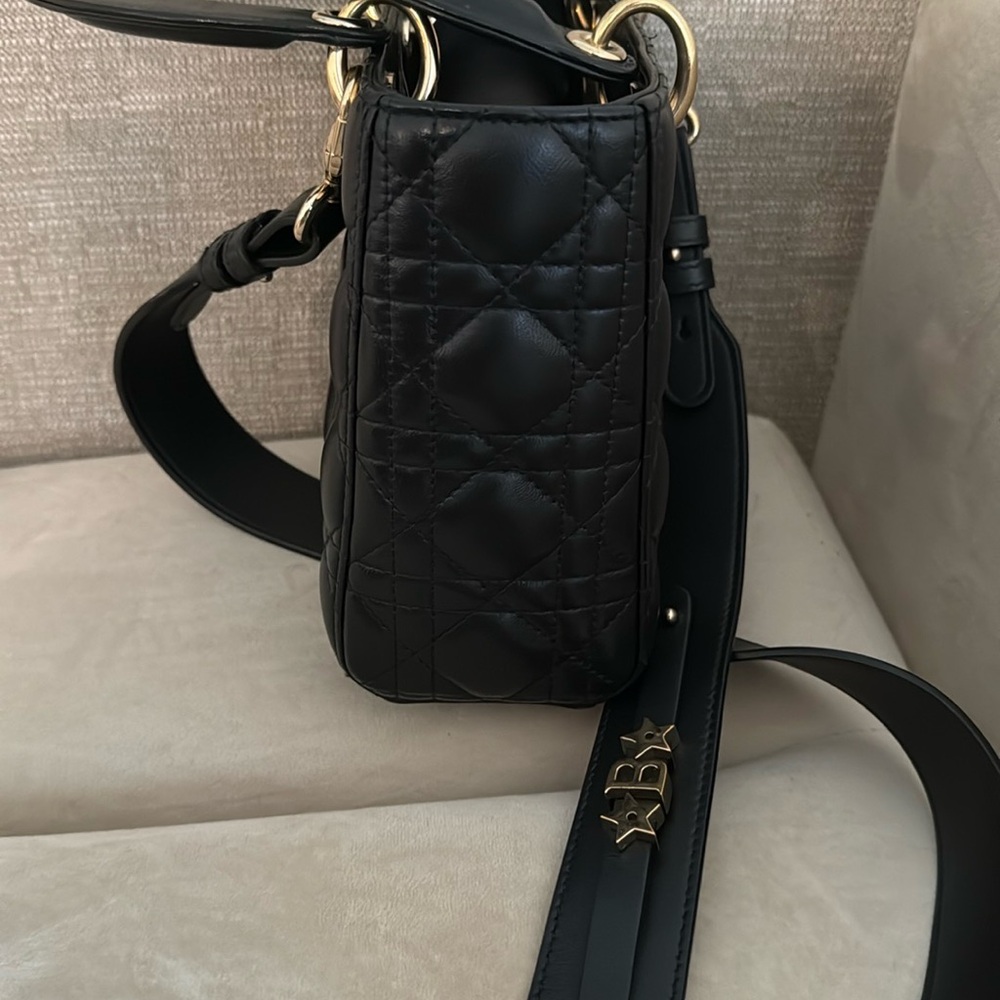 Dior Black Quilted Lady Dior Satchel with Gold Hardware - Picture 4 of 15